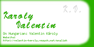karoly valentin business card
