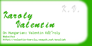 karoly valentin business card